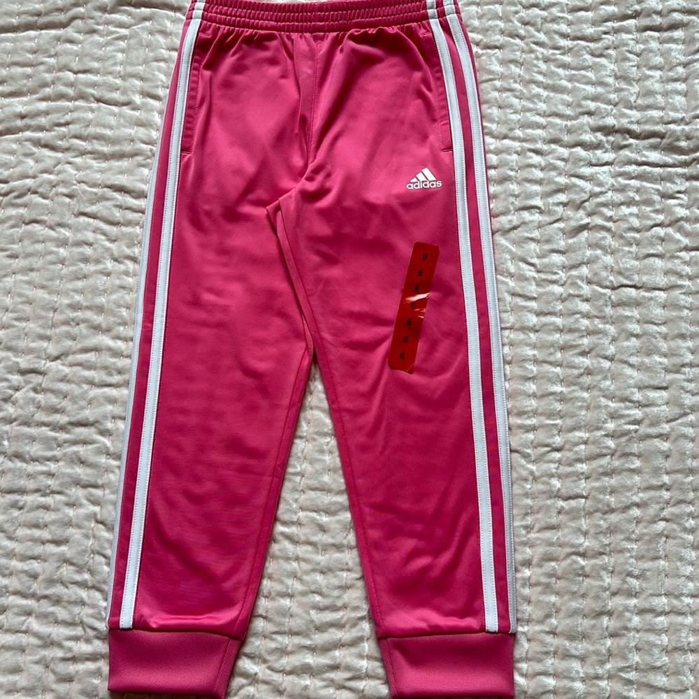 Adidas NEW pants 👖 size 6 pink,